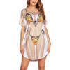 Ekouaer Women’s Bikini Shirt Cover Up Short Sleeve Cute Bikini Print Cover-Up Baggy T Shirt Dress Fun Wear(Flame Print)