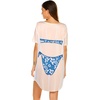 Ekouaer Women’s Bikini Shirt Cover Up Short Sleeve Cute Bikini Print Cover-Up Baggy T Shirt Dress Fun Wear(Floral Tropical Blue)