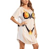 Ekouaer Women’s Bikini Shirt Cover Up Short Sleeve Cute Bikini Print Cover-Up Baggy T Shirt Dress Fun Wear(Fun Fire Print)