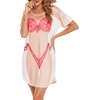 Ekouaer Women’s Bikini Shirt Cover Up Short Sleeve Cute Bikini Print Cover-Up Baggy T Shirt Dress Fun Wear(Love Print)