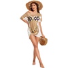 Ekouaer Women’s Bikini Shirt Cover Up Short Sleeve Cute Bikini Print Cover-Up Baggy T Shirt Dress Fun Wear(Polka Dot Yellow)