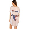 Ekouaer Women’s Bikini Shirt Cover Up Short Sleeve Cute Bikini Print Cover-Up Baggy T Shirt Dress Fun Wear(Usa Flag 2)