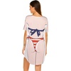 Ekouaer Women’s Bikini Shirt Cover Up Short Sleeve Cute Bikini Print Cover-Up Baggy T Shirt Dress Fun Wear(Usa Flag 3)