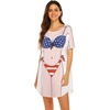 Ekouaer Women’s Bikini Shirt Cover Up Short Sleeve Cute Bikini Print Cover-Up Baggy T Shirt Dress Fun Wear(Usa Flag 3)