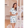 Ekouaer Womens Pajamas Set Soft Classic Notch Collar Bride Pjs Comfy Short Sleeve Sleepwear Loungewear(Hydrangea Blue)
