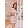 Ekouaer Womens Pajamas Set Soft Classic Notch Collar Bride Pjs Comfy Short Sleeve Sleepwear Loungewear(Wine Glass)
