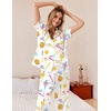 Ekouaer Womens Silky Satin Pajamas Set Short Sleeve Button Down Sleepwear 2 Piece Lounge Set Pj Set(Baseball)