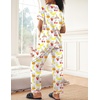Ekouaer Womens Silky Satin Pajamas Set Short Sleeve Button Down Sleepwear 2 Piece Lounge Set Pj Set(Fruit and Woman)