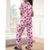 Ekouaer Womens Silky Satin Pajamas Set Short Sleeve Button Down Sleepwear 2 Piece Lounge Set Pj Set(Rose Lipstick)