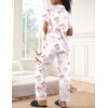 Ekouaer Womens Silky Satin Pajamas Set Short Sleeve Button Down Sleepwear 2 Piece Lounge Set Pj Set(White Bow)