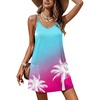 Ekouaer Swimsuit Coverup for Women Sleeveless V Neck Bathing Suit Cover Up Summer Swimwear Beach Cover Ups with Pockets(Coconut Tree Blue)