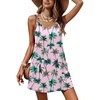 Ekouaer Swimsuit Coverup for Women Sleeveless V Neck Bathing Suit Cover Up Summer Swimwear Beach Cover Ups with Pockets(Coconut Tree Light Pink)