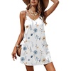 Ekouaer Swimsuit Coverup for Women Sleeveless V Neck Bathing Suit Cover Up Summer Swimwear Beach Cover Ups with Pockets(Floral White)