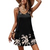 Ekouaer Swimsuit Coverup for Women Sleeveless V Neck Bathing Suit Cover Up Summer Swimwear Beach Cover Ups with Pockets(Leaves Black)