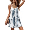 Ekouaer Swimsuit Coverup for Women Sleeveless V Neck Bathing Suit Cover Up Summer Swimwear Beach Cover Ups with Pockets(Stripe Blue)