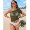 Ekouaer Sarong Wraps for Women Beach Cover Up Short Crochet Bikini Swimsuit Coverup Skirts for Swimwear S-XXL(Army Green)