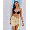Ekouaer Sarong Wraps for Women Beach Cover Up Short Crochet Bikini Swimsuit Coverup Skirts for Swimwear S-XXL(Beige)