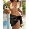 Ekouaer Sarong Wraps for Women Beach Cover Up Short Crochet Bikini Swimsuit Coverup Skirts for Swimwear S-XXL(Black)