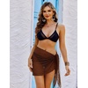 Ekouaer Sarong Wraps for Women Beach Cover Up Short Crochet Bikini Swimsuit Coverup Skirts for Swimwear S-XXL(Dark Coffee)