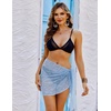 Ekouaer Sarong Wraps for Women Beach Cover Up Short Crochet Bikini Swimsuit Coverup Skirts for Swimwear S-XXL(Light Blue)