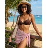 Ekouaer Sarong Wraps for Women Beach Cover Up Short Crochet Bikini Swimsuit Coverup Skirts for Swimwear S-XXL(Light Pink)