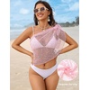 Ekouaer Sarong Wraps for Women Beach Cover Up Short Crochet Bikini Swimsuit Coverup Skirts for Swimwear S-XXL(Light Pink)