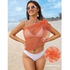 Ekouaer Sarong Wraps for Women Beach Cover Up Short Crochet Bikini Swimsuit Coverup Skirts for Swimwear S-XXL(Orange)
