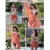 Ekouaer Sarong Wraps for Women Beach Cover Up Short Crochet Bikini Swimsuit Coverup Skirts for Swimwear S-XXL(Orange)