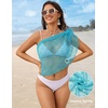 Ekouaer Sarong Wraps for Women Beach Cover Up Short Crochet Bikini Swimsuit Coverup Skirts for Swimwear S-XXL(Peacock Blue)