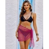 Ekouaer Sarong Wraps for Women Beach Cover Up Short Crochet Bikini Swimsuit Coverup Skirts for Swimwear S-XXL(Rose Red)