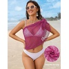 Ekouaer Sarong Wraps for Women Beach Cover Up Short Crochet Bikini Swimsuit Coverup Skirts for Swimwear S-XXL(Rose Red)