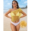 Ekouaer Sarong Wraps for Women Beach Cover Up Short Crochet Bikini Swimsuit Coverup Skirts for Swimwear S-XXL(Yellow)