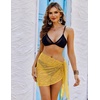 Ekouaer Sarong Wraps for Women Beach Cover Up Short Crochet Bikini Swimsuit Coverup Skirts for Swimwear S-XXL(Yellow)