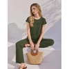 Ekouaer Two Piece Sets for Women Summer Soft Casual Cap Sleeve Lounge Sets Travel Vacation Airport Outfits(Army Green)