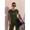 Ekouaer Two Piece Sets for Women Summer Soft Casual Cap Sleeve Lounge Sets Travel Vacation Airport Outfits(Army Green)