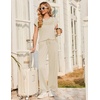 Ekouaer Two Piece Sets for Women Summer Soft Casual Cap Sleeve Lounge Sets Travel Vacation Airport Outfits(Beige)
