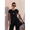 Ekouaer Two Piece Sets for Women Summer Soft Casual Cap Sleeve Lounge Sets Travel Vacation Airport Outfits(Black)