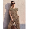 Ekouaer Two Piece Sets for Women Summer Soft Casual Cap Sleeve Lounge Sets Travel Vacation Airport Outfits(Leopard)