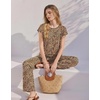 Ekouaer Two Piece Sets for Women Summer Soft Casual Cap Sleeve Lounge Sets Travel Vacation Airport Outfits(Leopard)