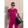 Ekouaer Two Piece Sets for Women Summer Soft Casual Cap Sleeve Lounge Sets Travel Vacation Airport Outfits(Rose Red)