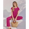 Ekouaer Two Piece Sets for Women Summer Soft Casual Cap Sleeve Lounge Sets Travel Vacation Airport Outfits(Rose Red)