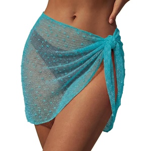 Ekouaer Sarong Wraps for Women Beach Cover Up Short Crochet Bikini Swimsuit Coverup Skirts for Swimwear S-XXL(Peacock Blue)