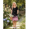 Ekouaer Nightgowns for Women Short Sleeve House Dresses with Pockets Pleated Moo moos Floral Print Mumu Dress(Cherry Blossoms)