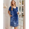 Ekouaer Nightgowns for Women Short Sleeve House Dresses with Pockets Pleated Moo moos Floral Print Mumu Dress(Ethnic Print Blue)