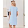 Ekouaer Nightgowns for Women Bamboo Viscose Sleep Shirts T Shirt Night Gown Short Sleeve Nightshirt Cooling Pajama Dress(Baby Blue)
