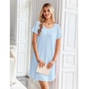 Ekouaer Nightgowns for Women Bamboo Viscose Sleep Shirts T Shirt Night Gown Short Sleeve Nightshirt Cooling Pajama Dress(Baby Blue)