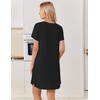 Ekouaer Nightgowns for Women Bamboo Viscose Sleep Shirts T Shirt Night Gown Short Sleeve Nightshirt Cooling Pajama Dress(Black)