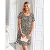 Ekouaer Nightgowns for Women Bamboo Viscose Sleep Shirts T Shirt Night Gown Short Sleeve Nightshirt Cooling Pajama Dress(Black Leopard)