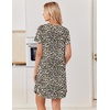 Ekouaer Nightgowns for Women Bamboo Viscose Sleep Shirts T Shirt Night Gown Short Sleeve Nightshirt Cooling Pajama Dress(Black Leopard)