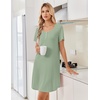 Ekouaer Nightgowns for Women Bamboo Viscose Sleep Shirts T Shirt Night Gown Short Sleeve Nightshirt Cooling Pajama Dress(Light Green)